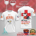 Chicago Bears Snoopy National Blood Donor Month Graphic Tee - Limotees LLC
