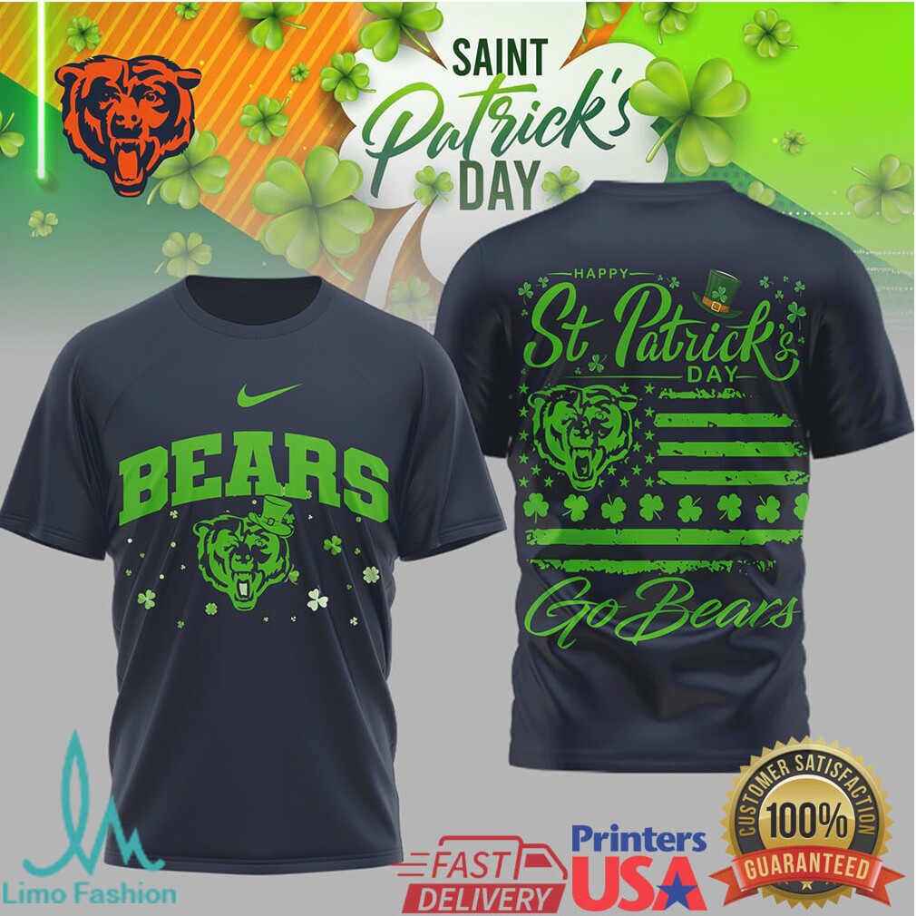 Chicago Bears St. Patrick'S Day Tee Go Bears Lucky Clover Sport Shirt - Limotees LLC
