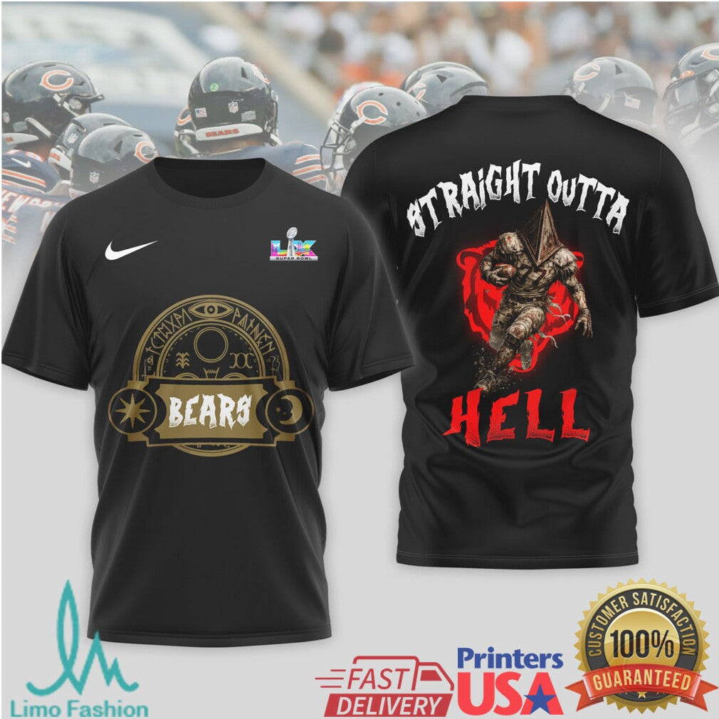 Chicago Bears Straight Outta Hell Horror Character T Shirt - Limotees LLC