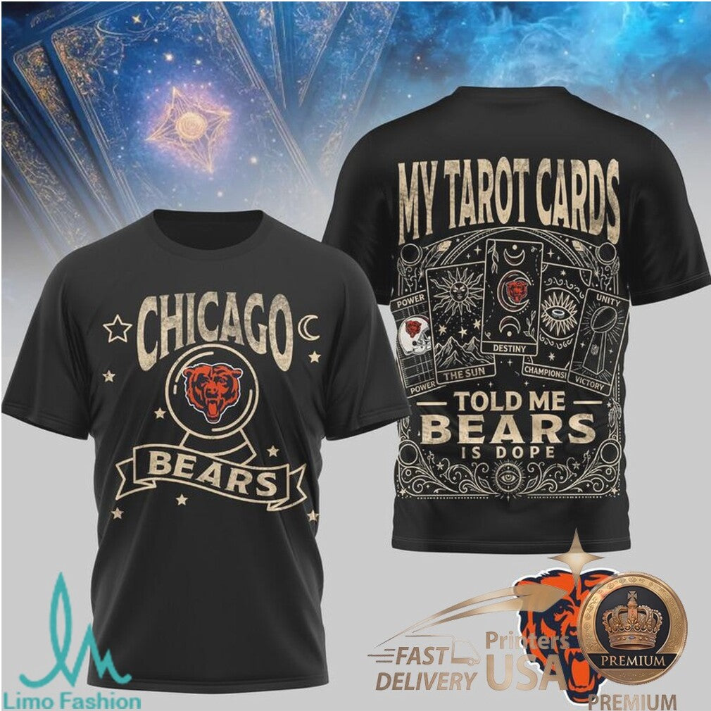 Chicago Bears Tarot Card Graphic Retro Style Sports T Shirt - Limotees LLC