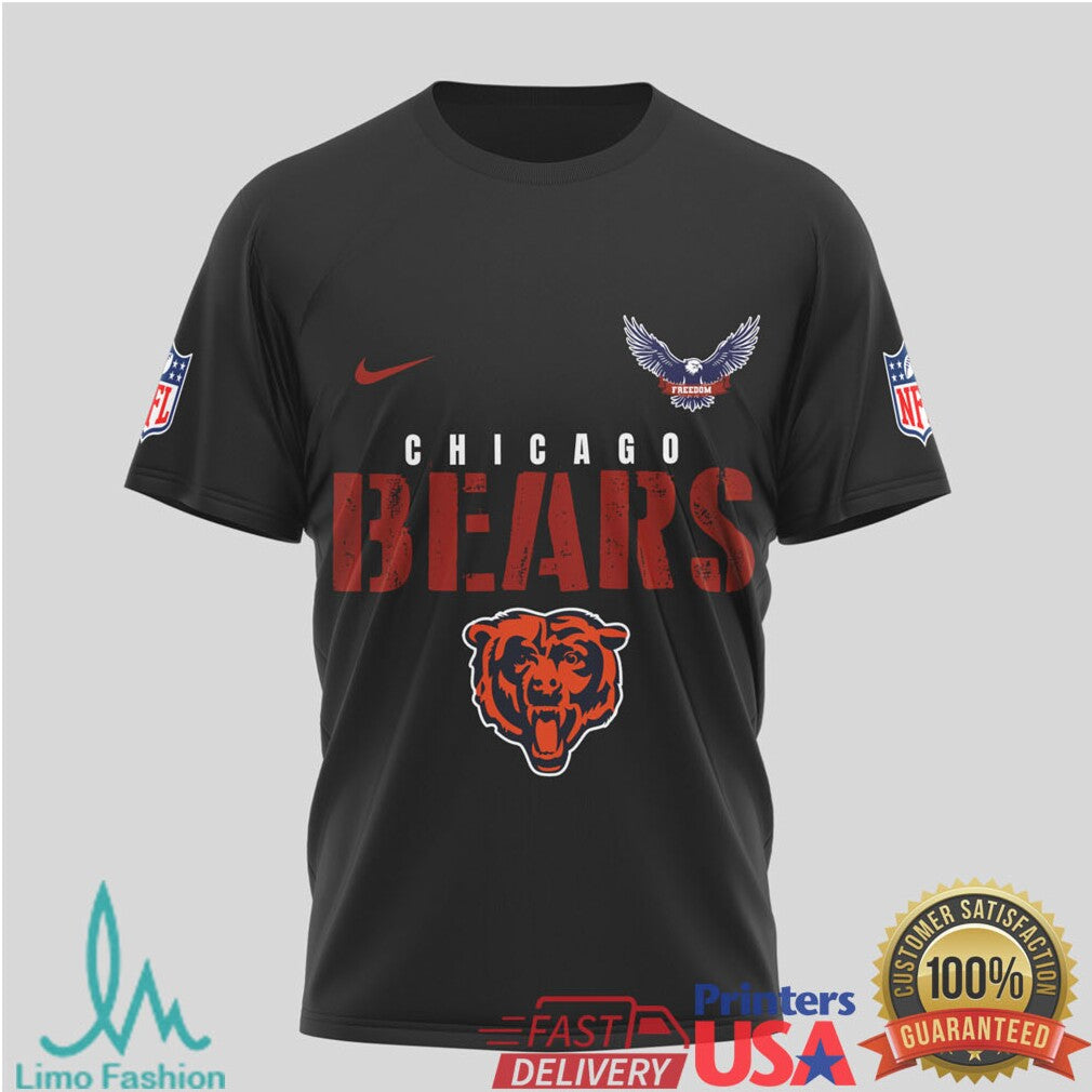 Chicago Bears Thank You Veterans Military Appreciation Flag T Shirt - Limotees LLC