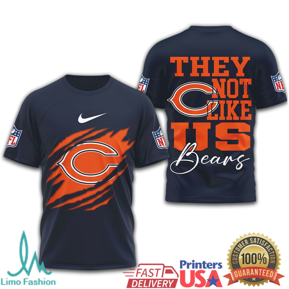 Chicago Bears “They Not Like Us” Windy City Slash Graphic T Shirt - Limotees LLC