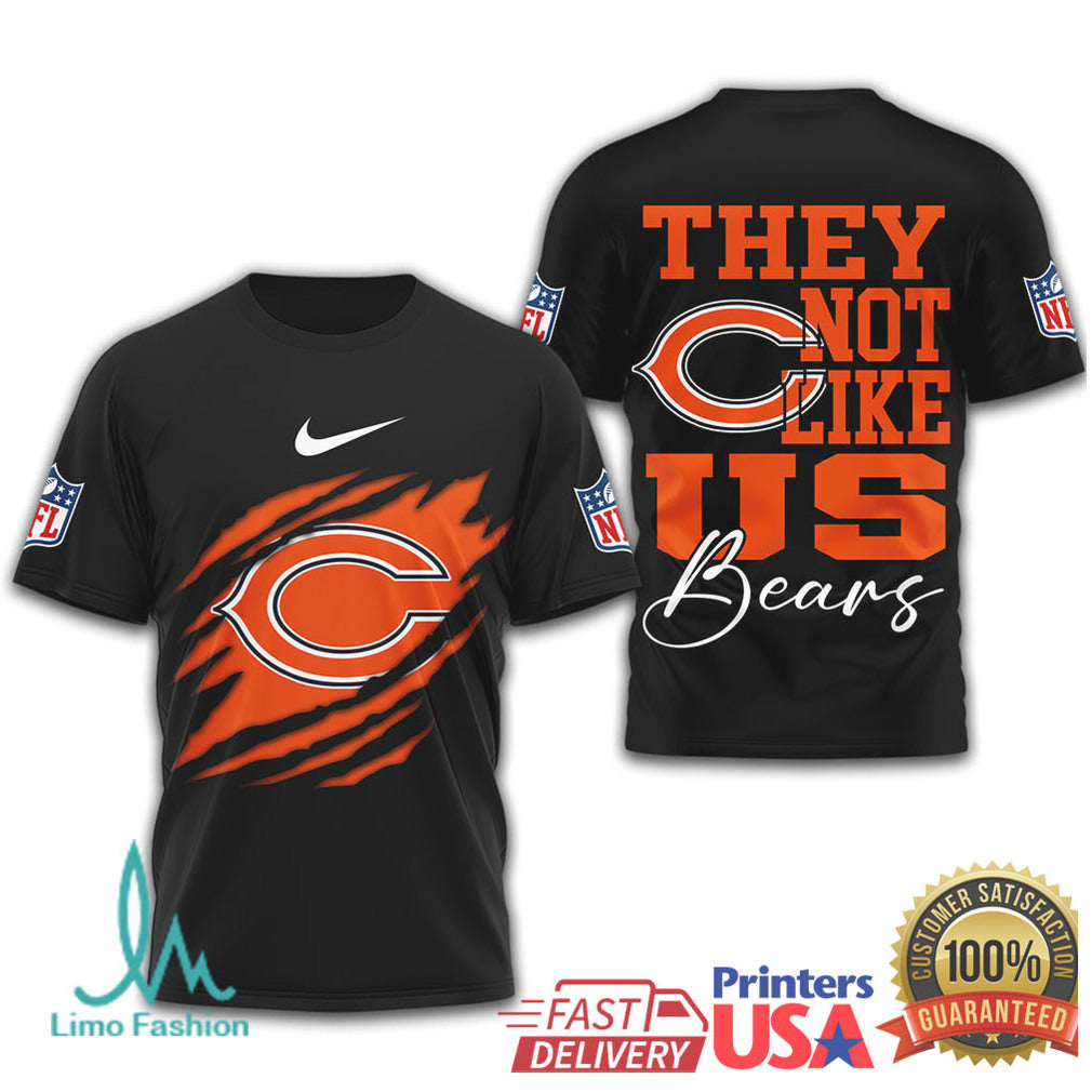 Chicago Bears “They Not Like Us” Windy City Slash Graphic T Shirt - Limotees LLC