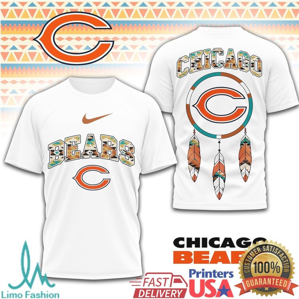 Chicago Bears Tribal Dreamcatcher Traditional Style Graphic T Shirt - Limotees LLC