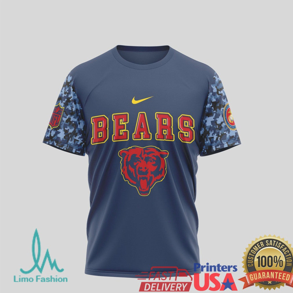 Chicago Bears US Marines 250th Anniversary Semper Fidelis T Shirt - Limotees LLC