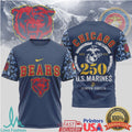 Chicago Bears USMC 250 Years Anniversary Digital Camo Fan T Shirt - Limotees LLC