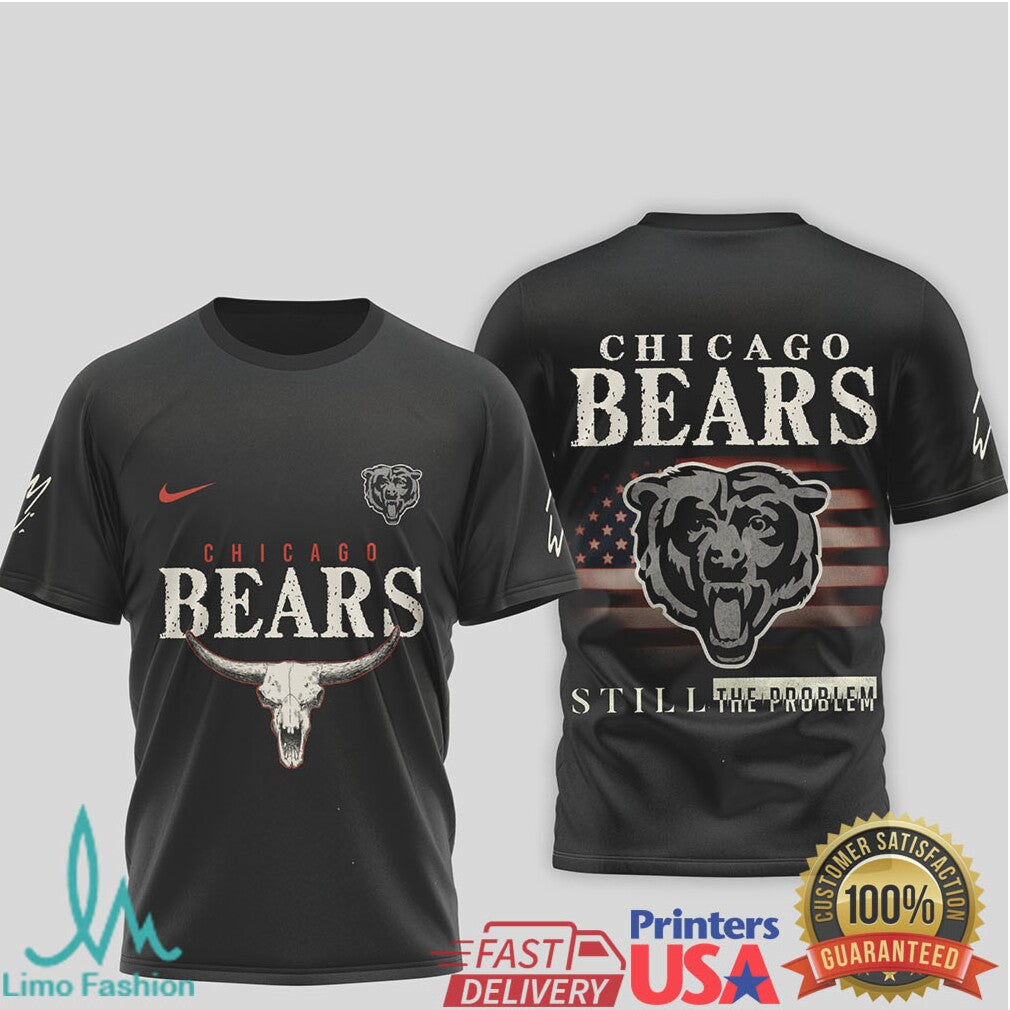 Chicago Bears Vintage Western Skull T Shirt Still The Problem Fan Gear - Limotees LLC