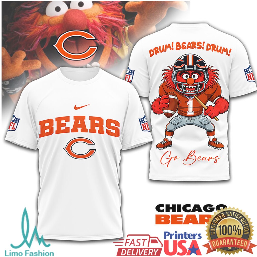 Chicago Bears x Animal Muppets Drum Bears Drum NFL T Shirt - Limotees LLC