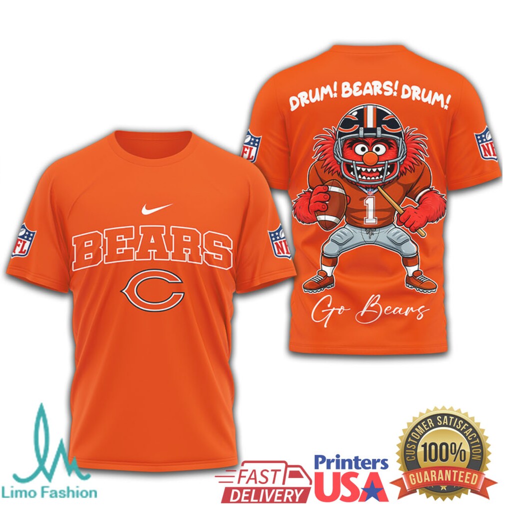 Chicago Bears x Animal Muppets Drum Bears Drum NFL T Shirt - Limotees LLC