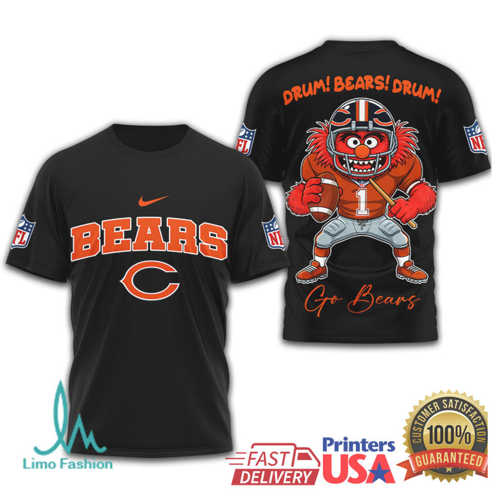 Chicago Bears x Animal Muppets Drum Bears Drum NFL T Shirt - Limotees LLC
