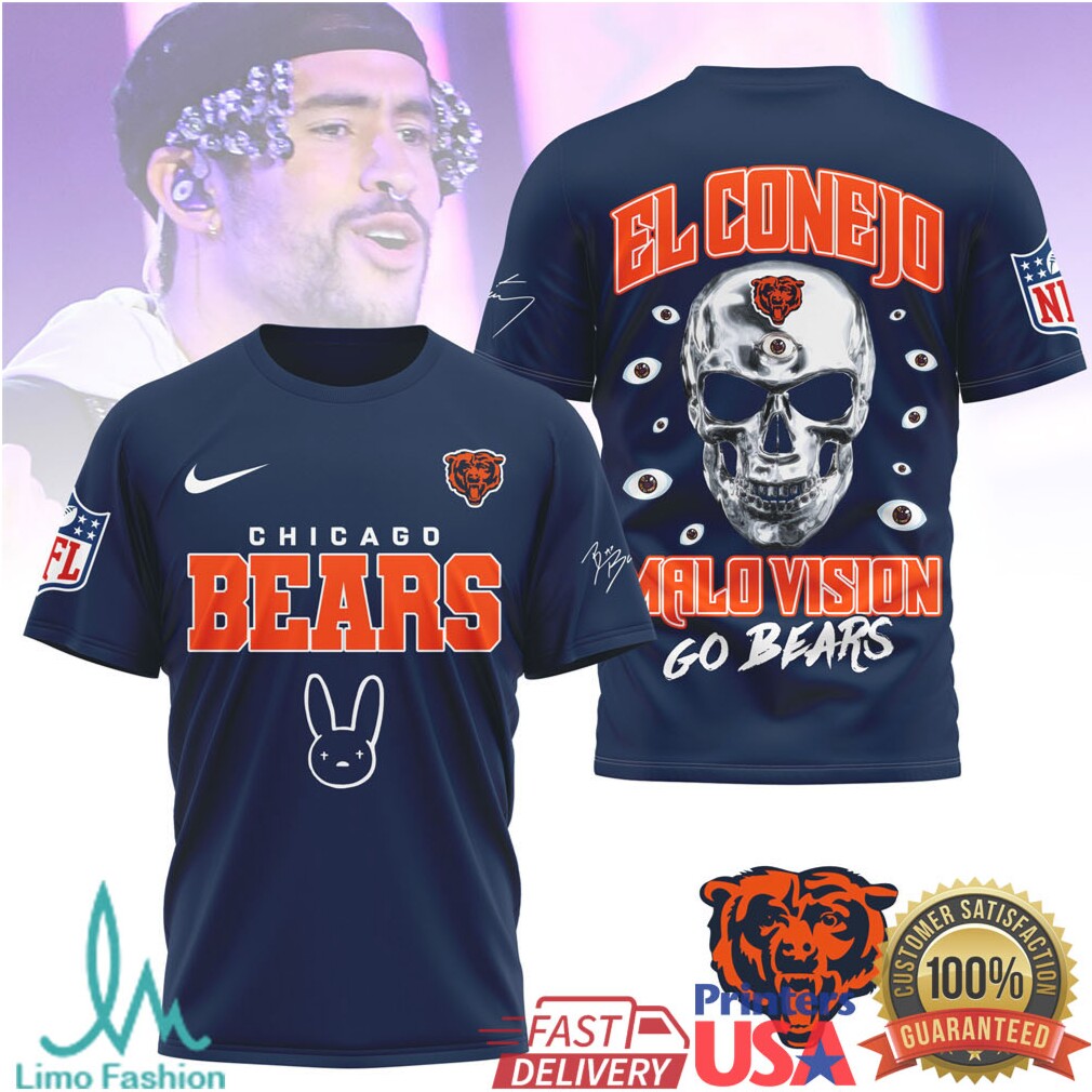 Chicago Bears x Bad Bunny “El Conejo” Malo Vision NFL Shirt - Limotees LLC