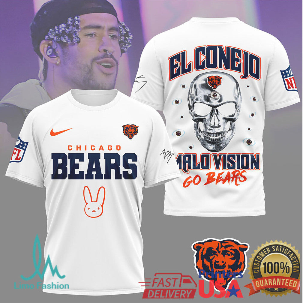Chicago Bears x Bad Bunny “El Conejo” Malo Vision NFL Shirt - Limotees LLC