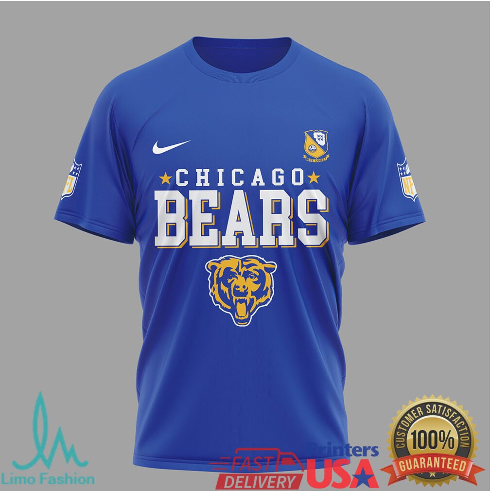 Chicago Bears x Blue Angels 80th Anniversary Navy Flight T Shirt - Limotees LLC