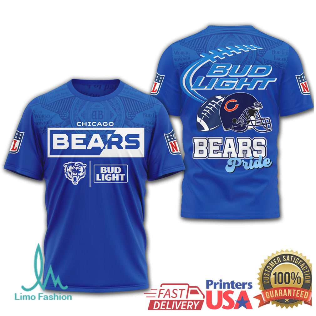 Chicago Bears x Bud Light Pride NFL Football Fan 3D T Shirt - Limotees LLC