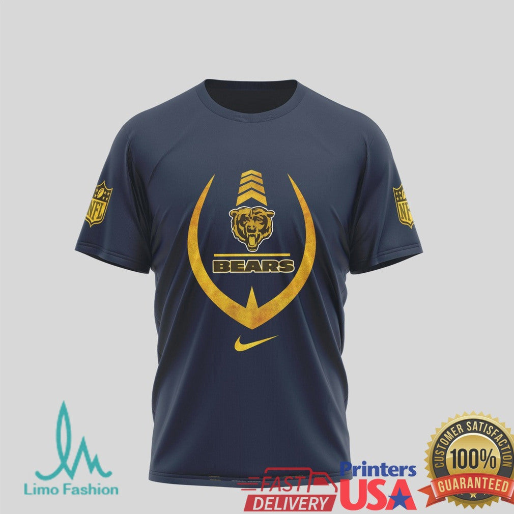 Chicago Bears x Hamilton Musical Collaboration Navy Blue Short Sleeve T Shirt - Limotees LLC