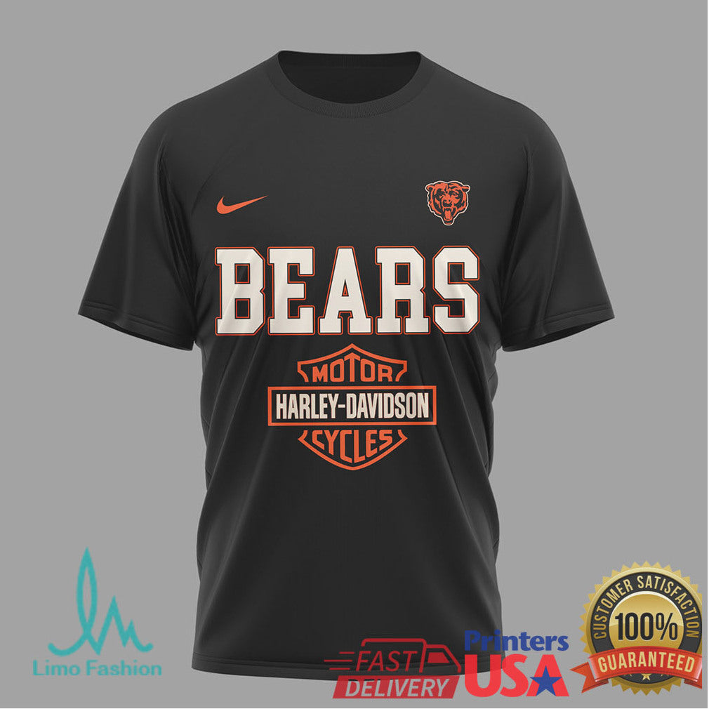 Chicago Bears x Harley Davidson “Ride The Legend” Motor Cycles Fan T Shirt - Limotees LLC