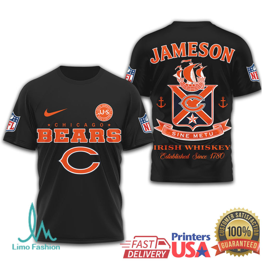 Chicago Bears x Jameson Irish Whiskey Sine Metu Personalized T Shirt