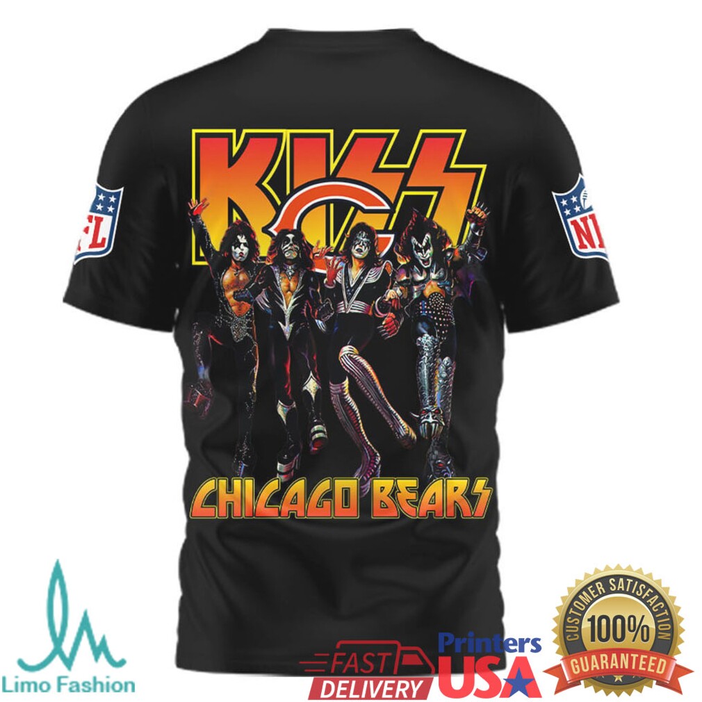 Chicago Bears x KISS Rock Band Vintage Graphic NFL T Shirt - Limotees LLC