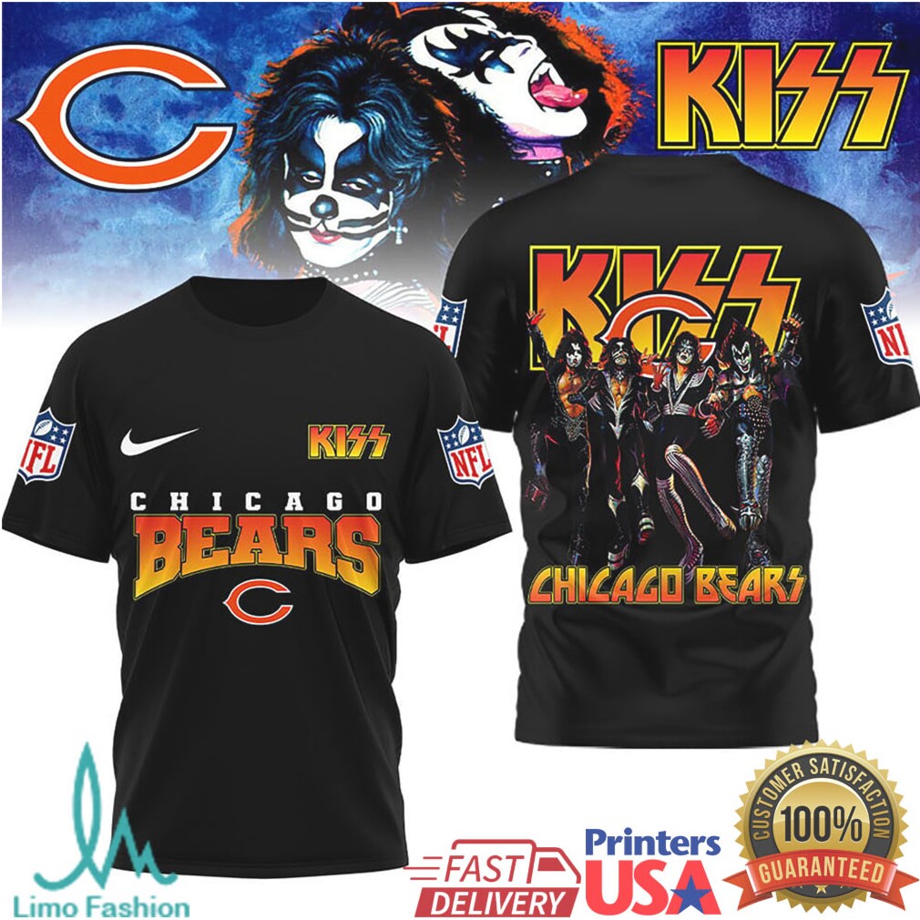 Chicago Bears x KISS Rock Band Vintage Graphic NFL T Shirt - Limotees LLC