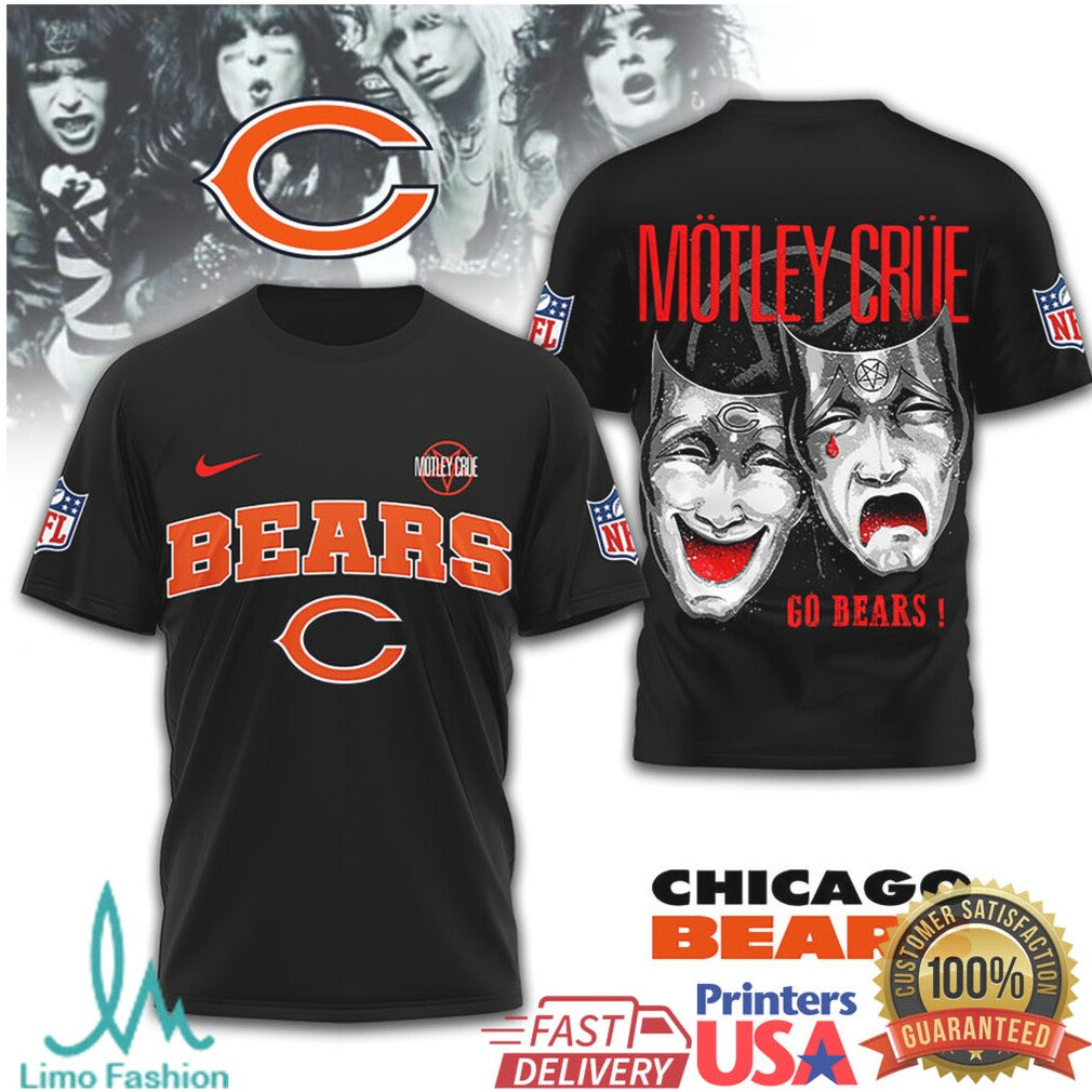 Chicago Bears x Mötley Crüe Theater of Pain Mashup T Shirt