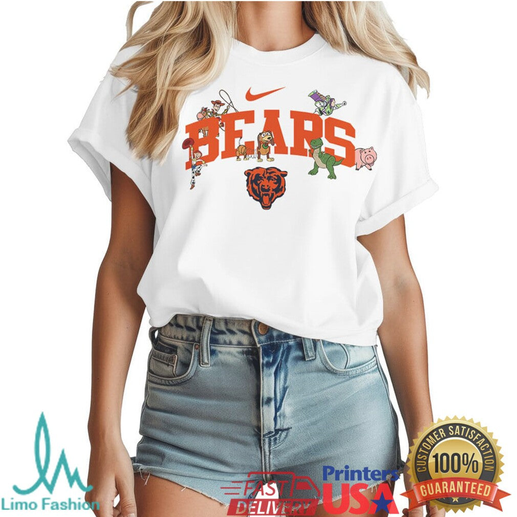 Chicago Bears x Toy Story Woody Buzz Rex White T Shirt - Limotees LLC