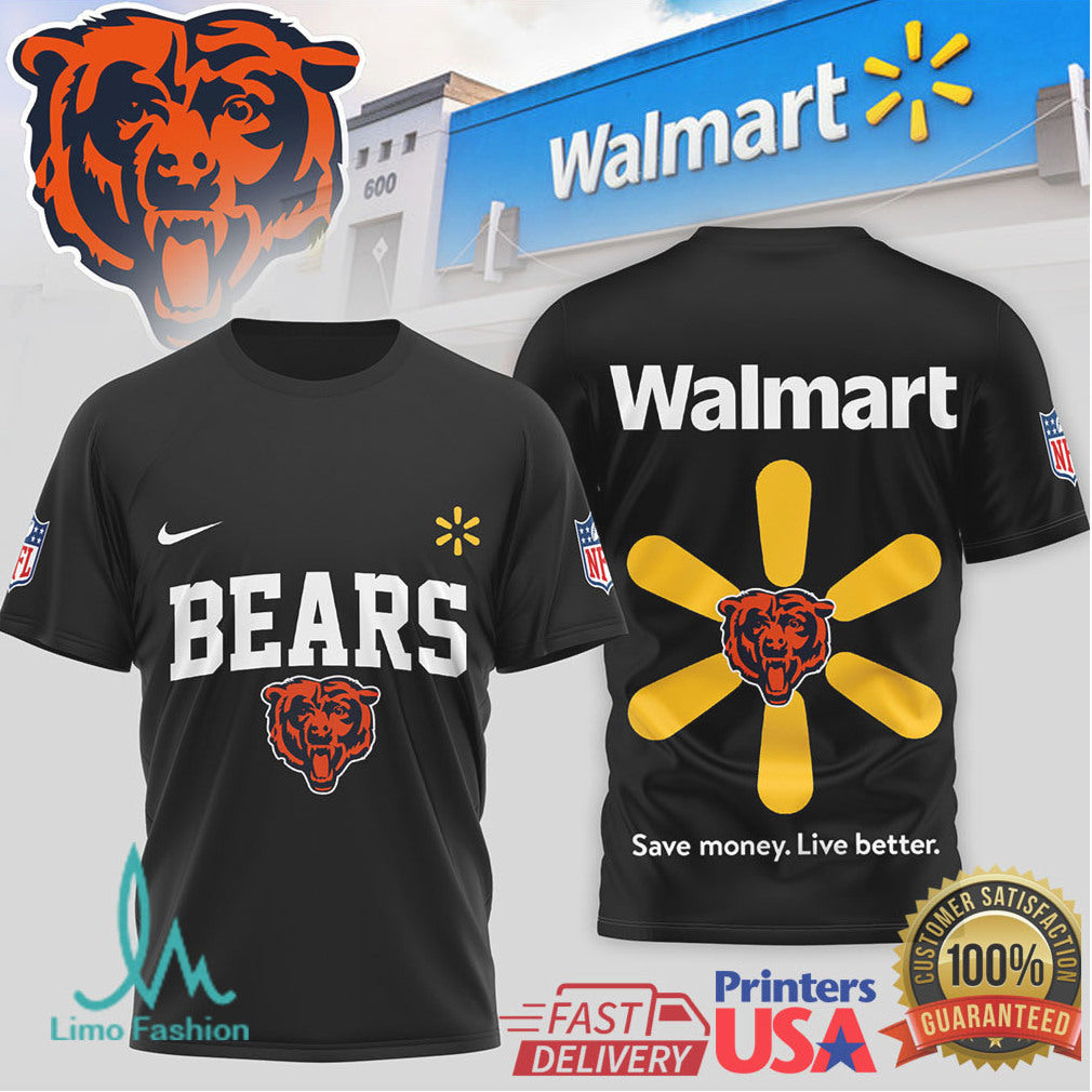 Chicago Bears x Walmart Collaboration “Save Money Live Better” T Shirt - Limotees LLC