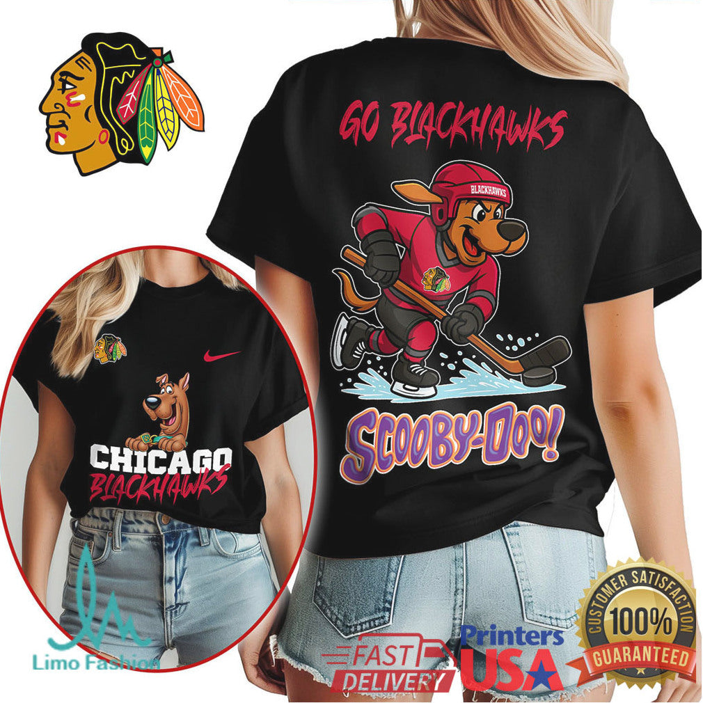 Chicago Blackhawks Scooby Doo Hockey Player Graphic T Shirt - Limotees LLC