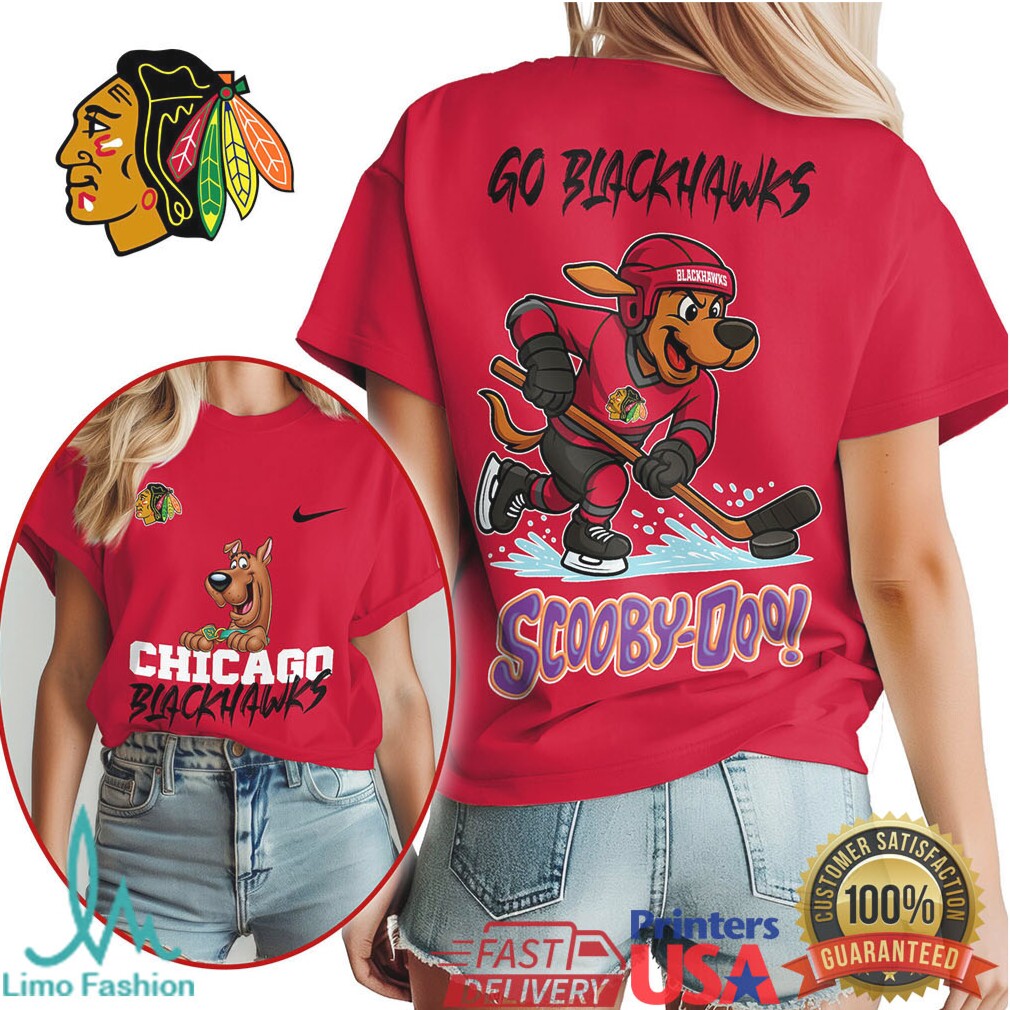 Chicago Blackhawks Scooby Doo Hockey Player Graphic T Shirt - Limotees LLC