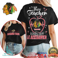 Chicago Blackhawks Teacher T Shirt This Teacher Loves Her Blackhawks - Limotees LLC