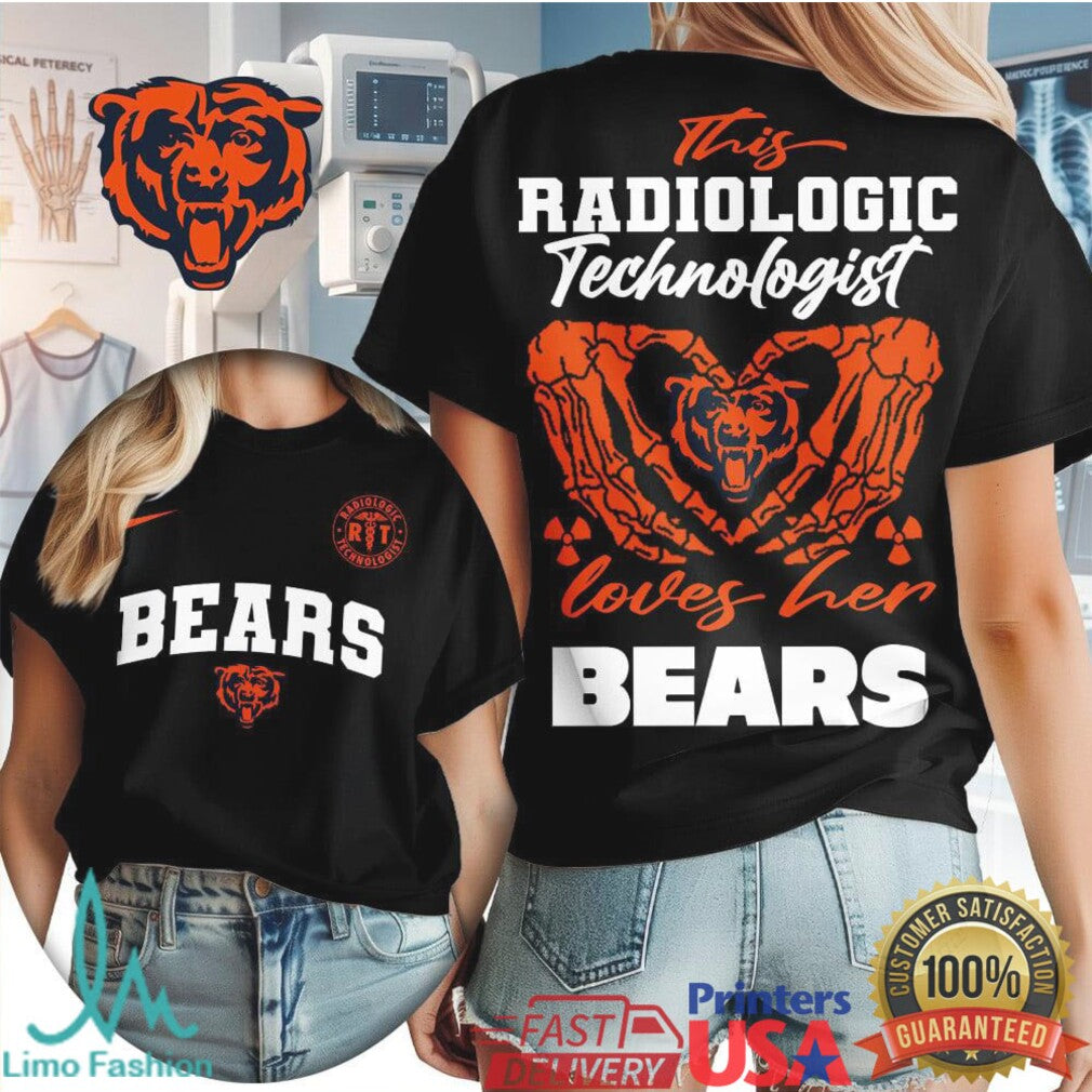 Chicago Football Fan Rad Tech T Shirt This Radiologic Technologist Loves Her Bears T Shirt - Limotees LLC