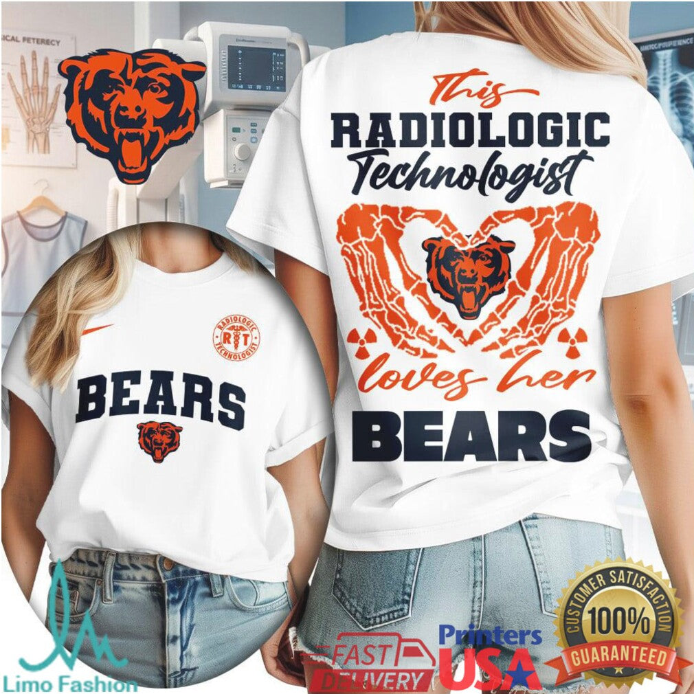 Chicago Football Fan Rad Tech T Shirt This Radiologic Technologist Loves Her Bears T Shirt - Limotees LLC