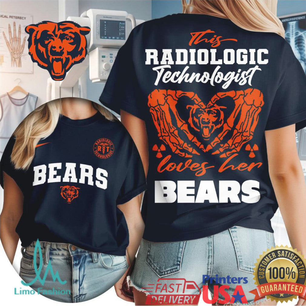 Chicago Football Fan Rad Tech T Shirt This Radiologic Technologist Loves Her Bears T Shirt - Limotees LLC