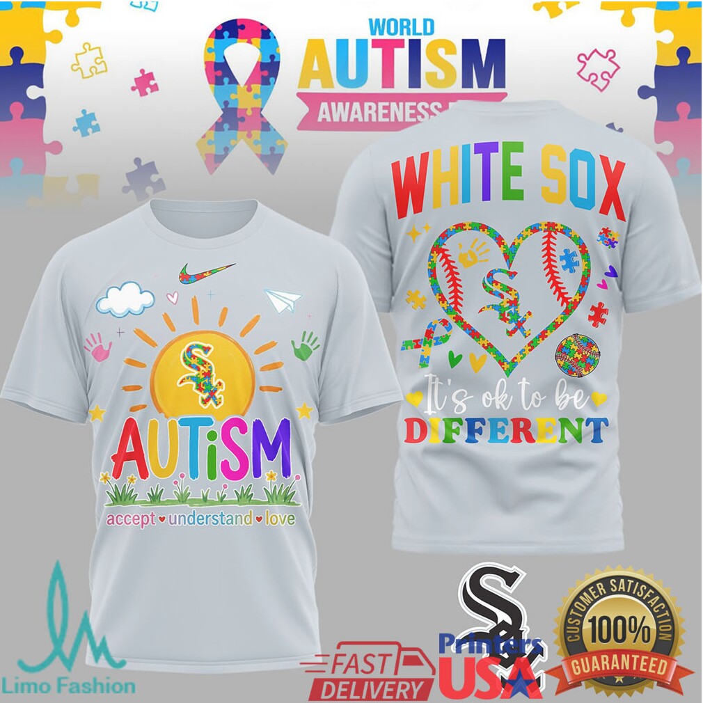 Chicago White Sox World Autism Awareness It's OK To Be Different T Shirt - Limotees LLC