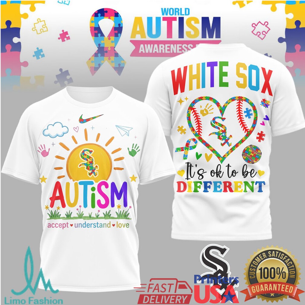 Chicago White Sox World Autism Awareness It's OK To Be Different T Shirt - Limotees LLC