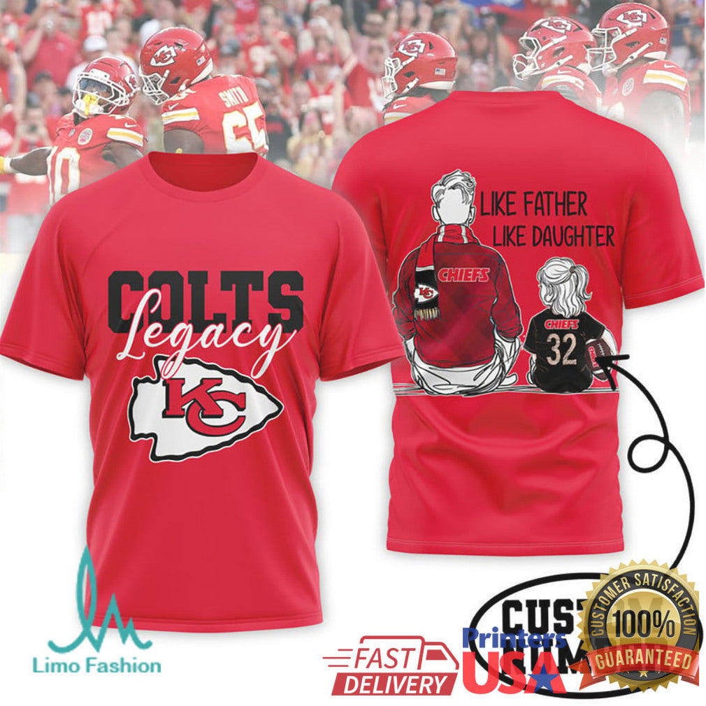 Chiefs & Colts Legacy Personalized Family Football Fan T Shirt