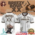 Chris Brown Breezy Bowl XX Stadium World Tour Philadelphia Eagles Jersey T Shirt - Limotees LLC