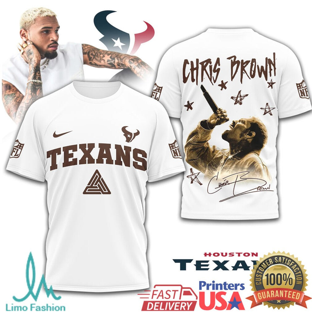Chris Brown x Houston Texans NFL Graphic T Shirt Streetwear Style - Limotees LLC