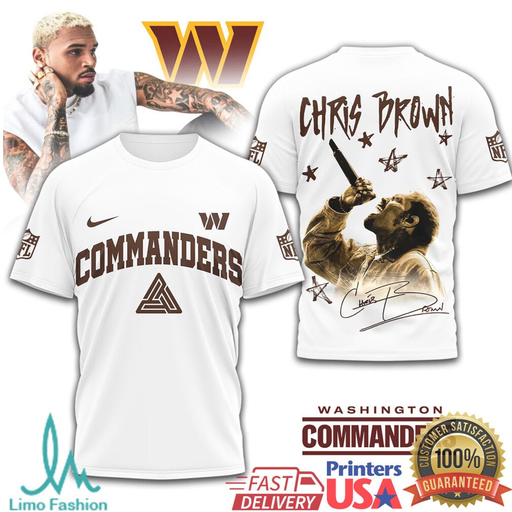 Chris Brown x Washington Commanders Vintage Graphic T Shirt - Limotees LLC
