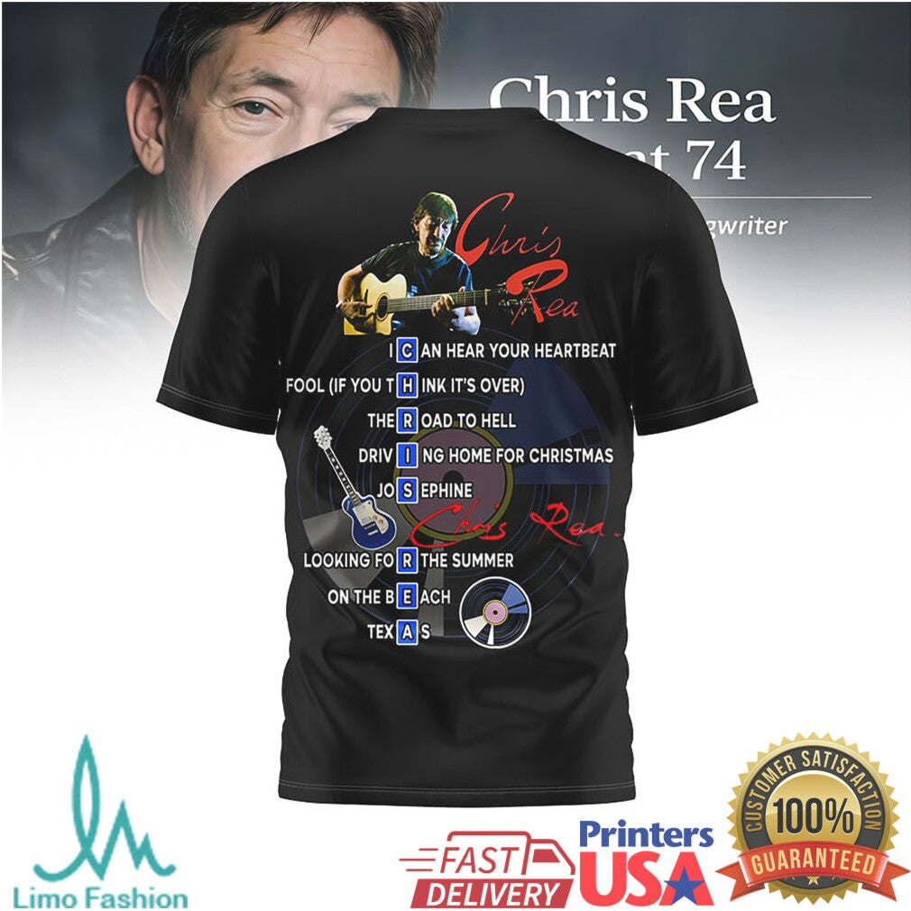 Chris Rea Memorial Tribute 1951 2025 Road to Hell Graphic T Shirt - Limotees LLC