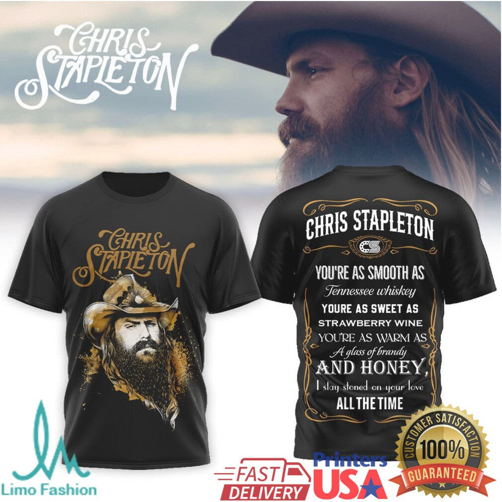 Chris Stapleton Tennessee Whiskey Lyrics Vintage Style Country Music T Shirt - Limotees LLC
