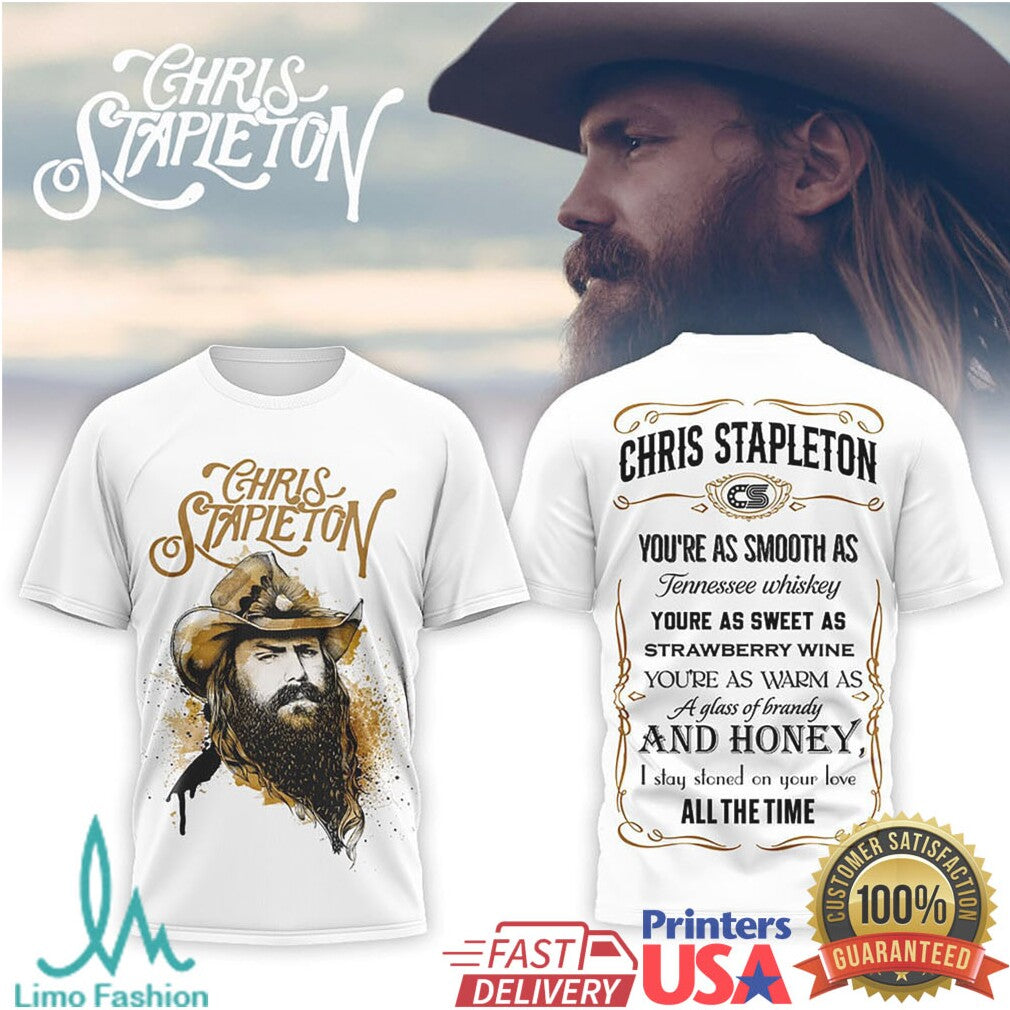 Chris Stapleton Tennessee Whiskey Lyrics Vintage Style Country Music T Shirt - Limotees LLC