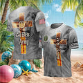 Christian Cross Lion & Jesus God Bless Army Patriotic T Shirt - Limotees LLC