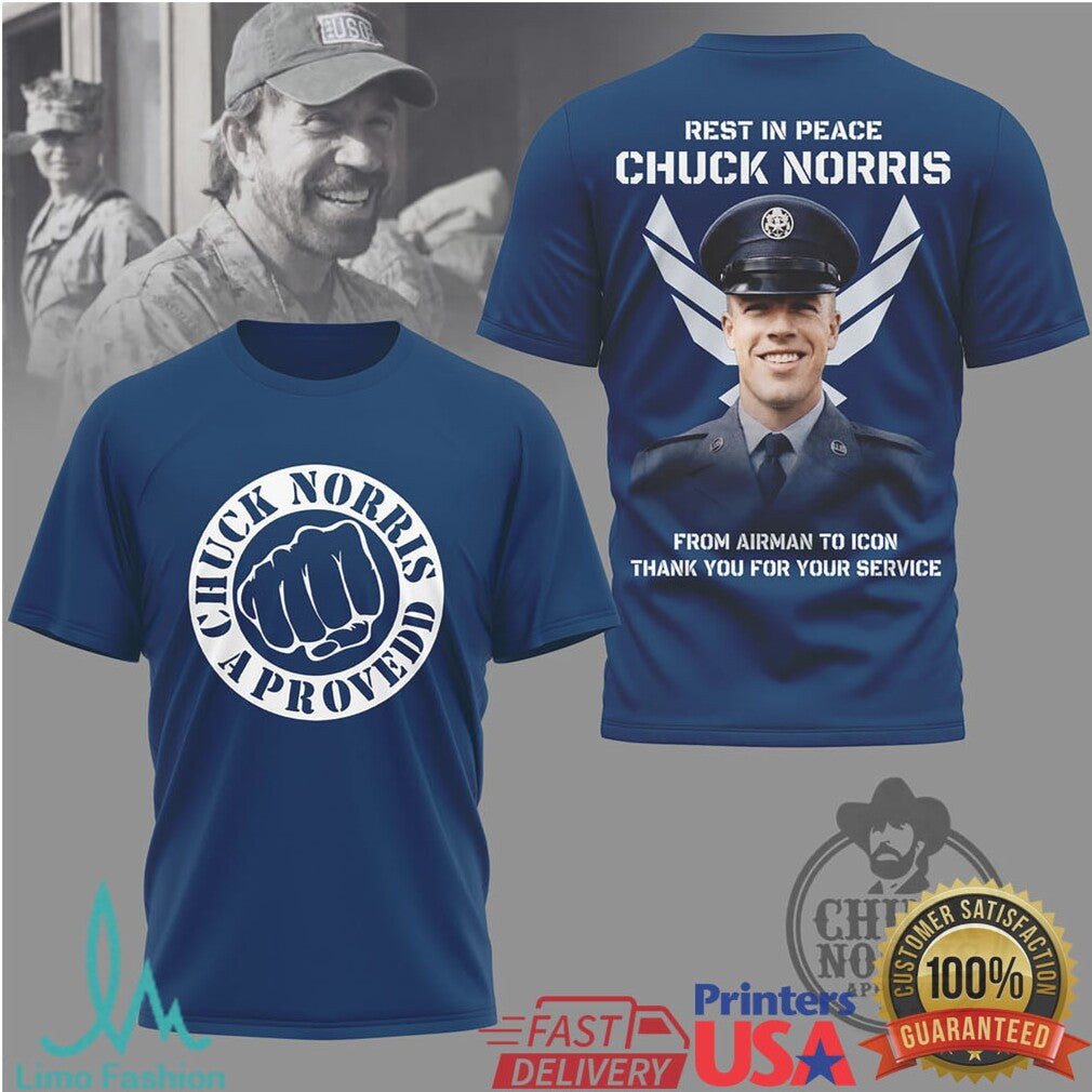 Chuck Norris Air Force Veteran Tribute “Thank You For Your Service” Navy T Shirt