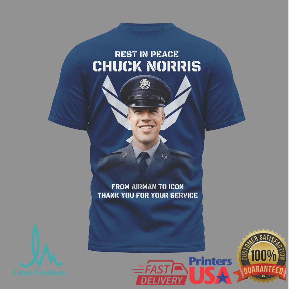 Chuck Norris Air Force Veteran Tribute “Thank You For Your Service” Navy T Shirt