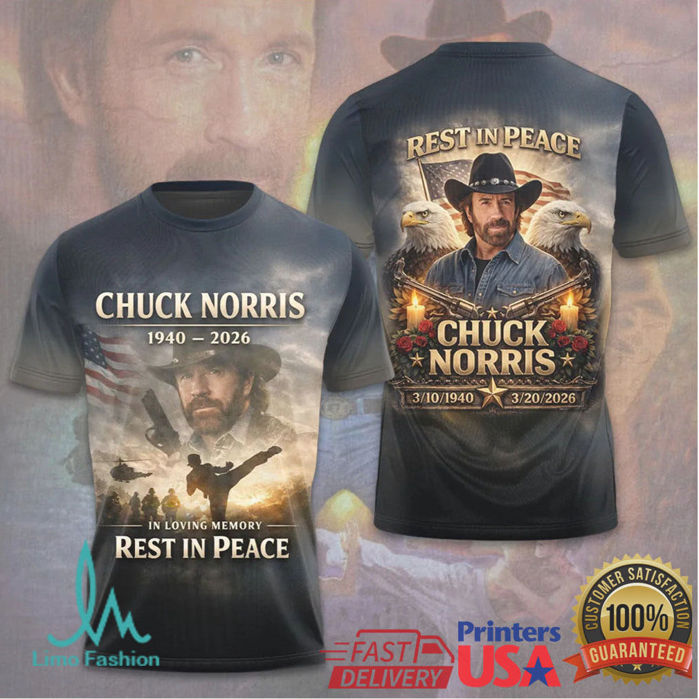 Chuck Norris In Loving Memory American Legend Retro Fans Rest In Peace T Shirt - Limotees LLC