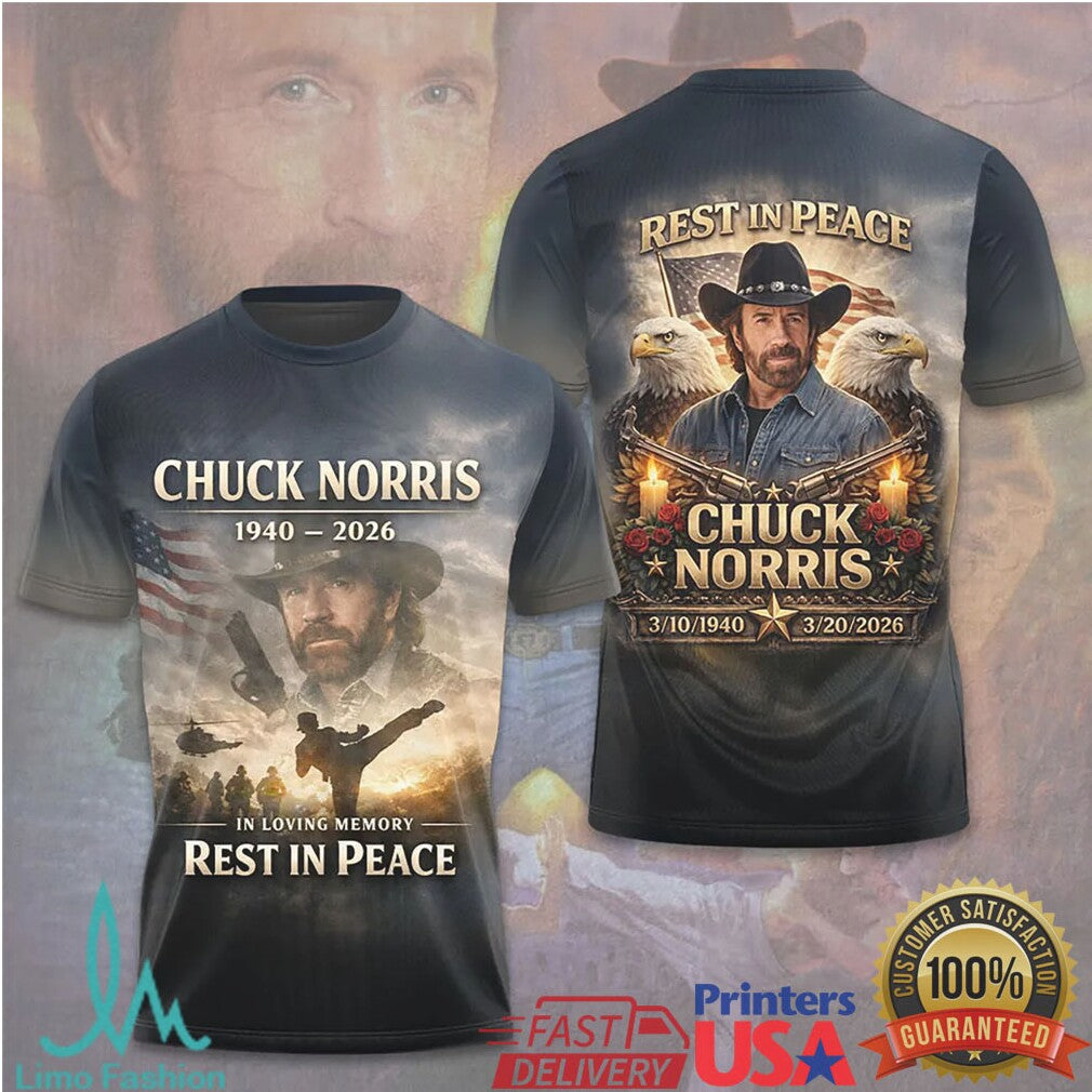 Chuck Norris In Loving Memory American Legend Retro Fans Rest In Peace T Shirt - Limotees LLC