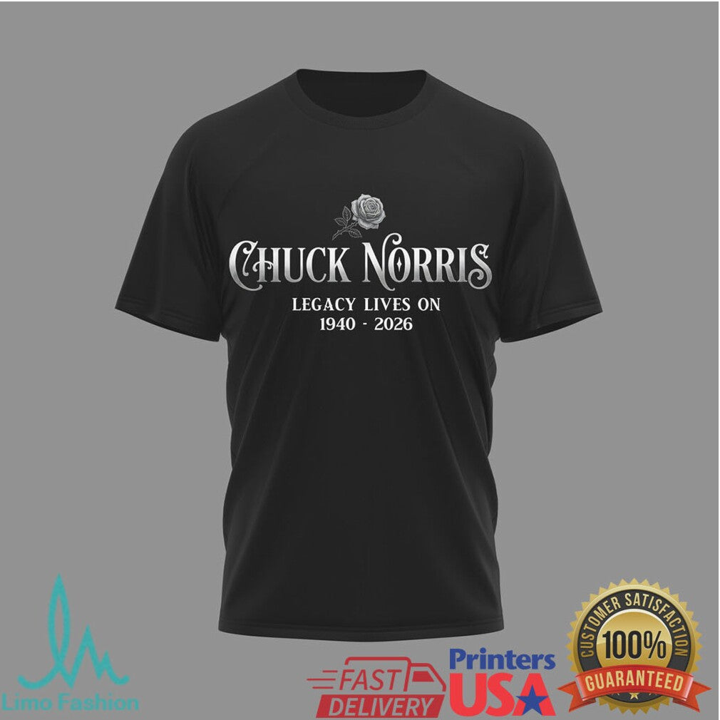 Chuck Norris Legacy Lives On 1940 2026 Memorial Angel Wings Tribute T Shirt