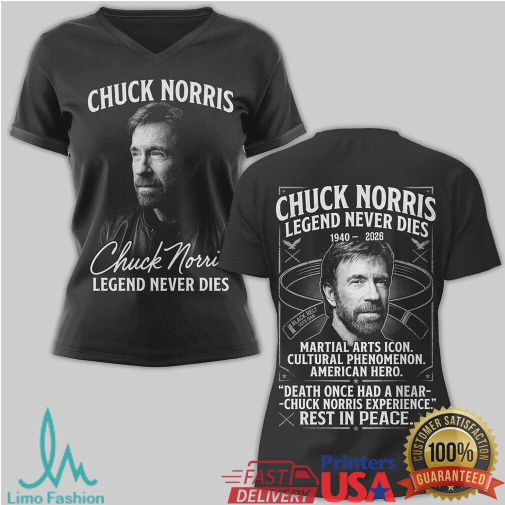Chuck Norris Legend Never Dies Martial Arts Icon Tribute T Shirt - Limotees LLC