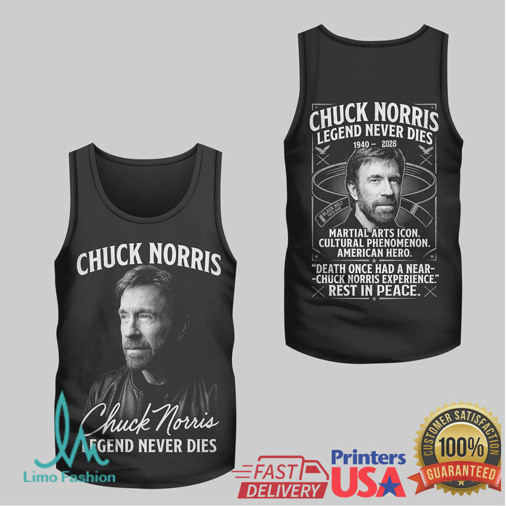 Chuck Norris Legend Never Dies Martial Arts Icon Tribute T Shirt - Limotees LLC