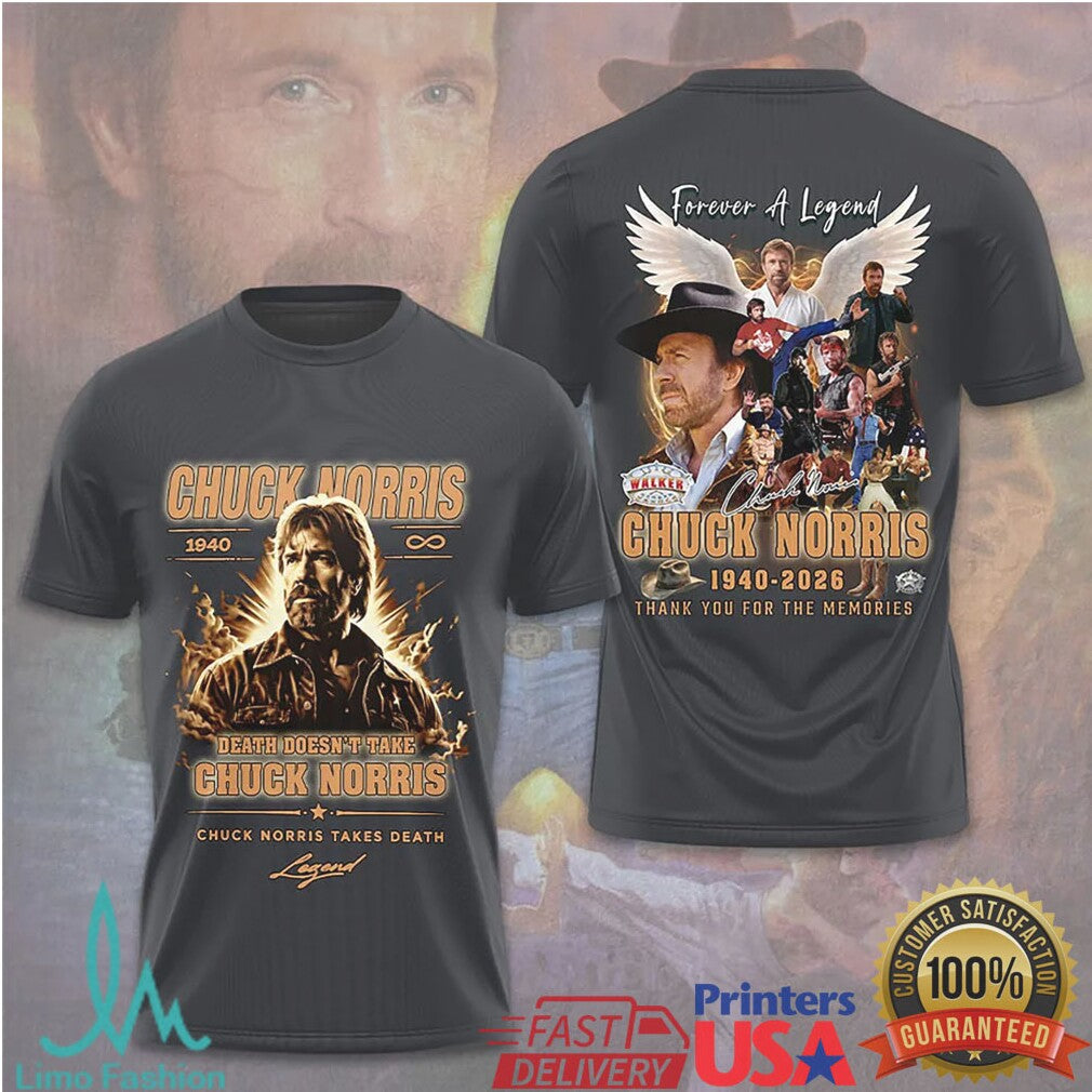 Chuck Norris Legend Tribute Walker Texas Ranger Vintage Style Men Fans Memorial T Shirt - Limotees LLC